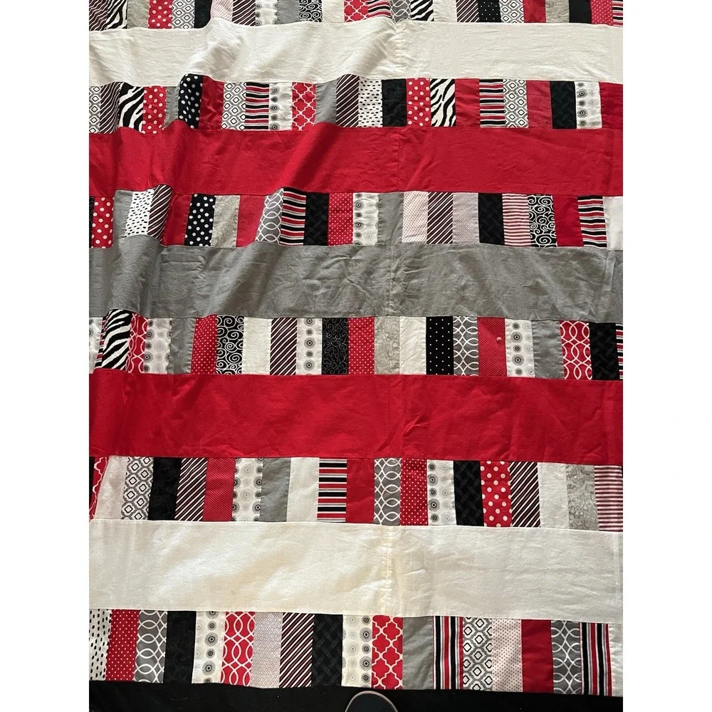 Handmade Vintage‎ Quilt /shams Grandma Farm 64x 62 Cotton Fabric Vintage Cleaned